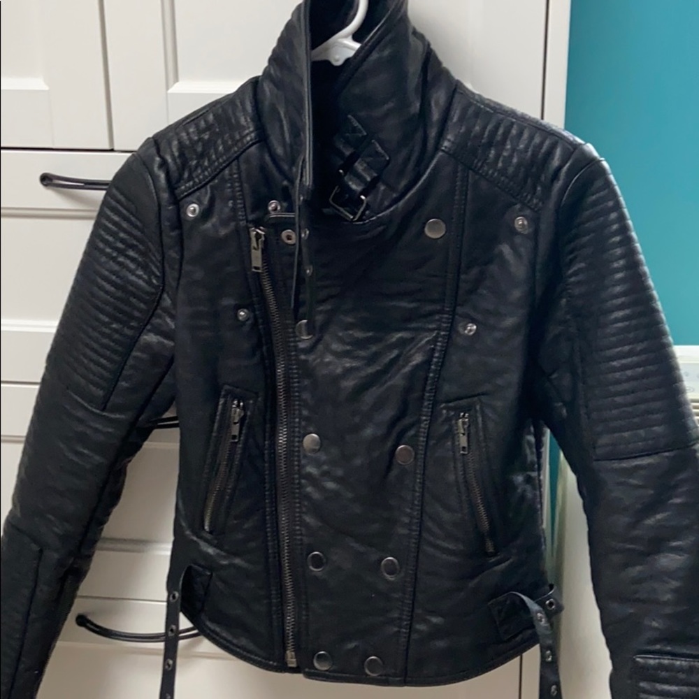 Black leather jacket
